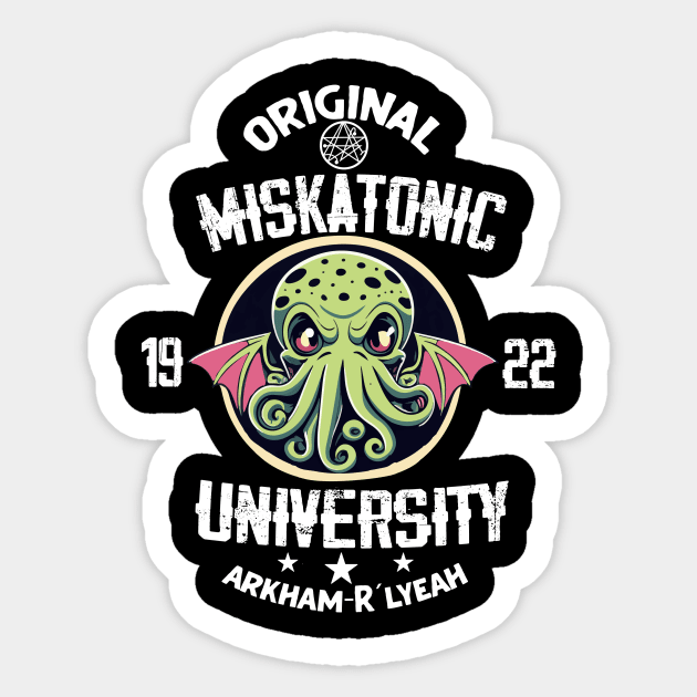 Miskatonic University Cthulhu - Creepy Cute Lovecraft Sticker by EnchantedApparel